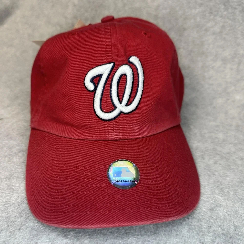 Washington Nationals Hat Cap Strap‎ Back Mens One Size Red MLB Baseball Dad Hat